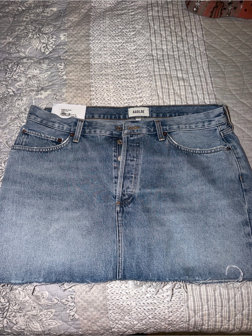 AGOLDE Light Blue Denim mini Skirt